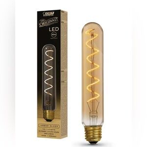 (2) FEIT Electric The Original Vintage Style LED Amber Glass Light Bulb NWT/Box